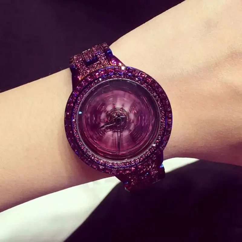 2020 Роскошные Брендовые женские часы полностью алмазные вращающиеся наручные с