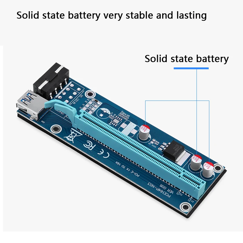 3 шт. PCIe PCI E Express Riser Card 1x до 16x с USB 0 кабелем SATA 4Pin IDE Molex силовые кабели для BTC Miner Ver