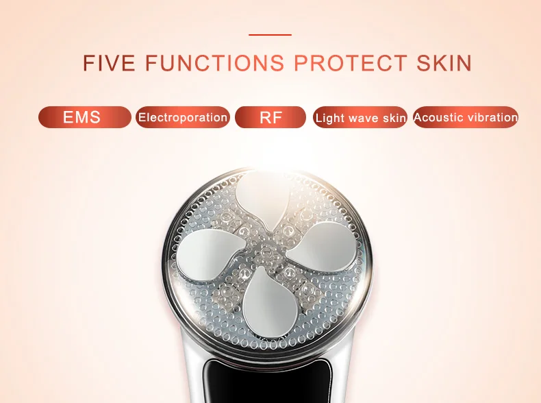 BIOSKIN RF светодиодный аппарат для красоты с электропорацией фотонный светильник для терапии против морщин устройство для ухода за кожей лица с зарядкой от usb