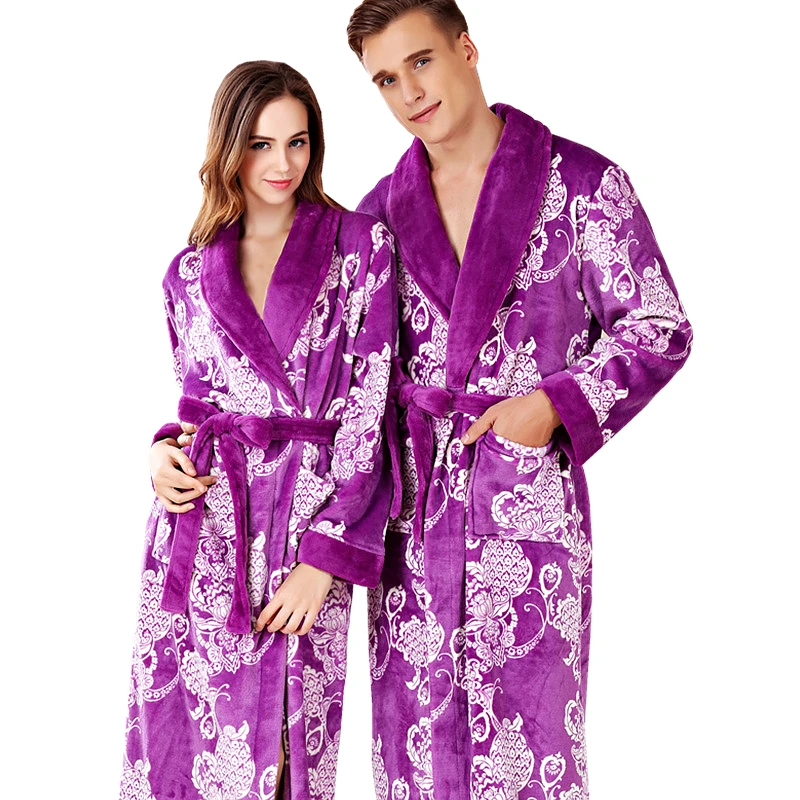 Распродажа теплый зимний банный халат для мужчин и женщин мягкий as Silk длинное