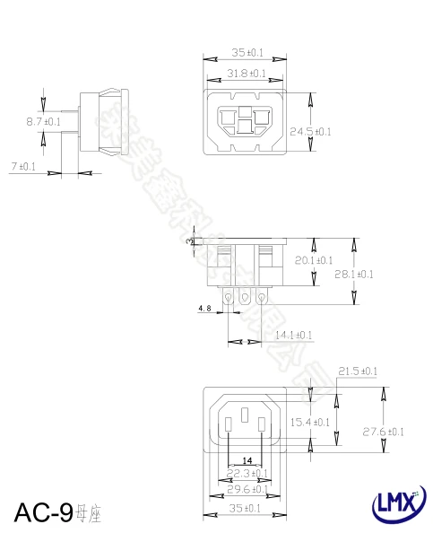 Черная пластиковая оболочка IEC 320 C13 10 шт./лот 3-контактный зажим входная розетка