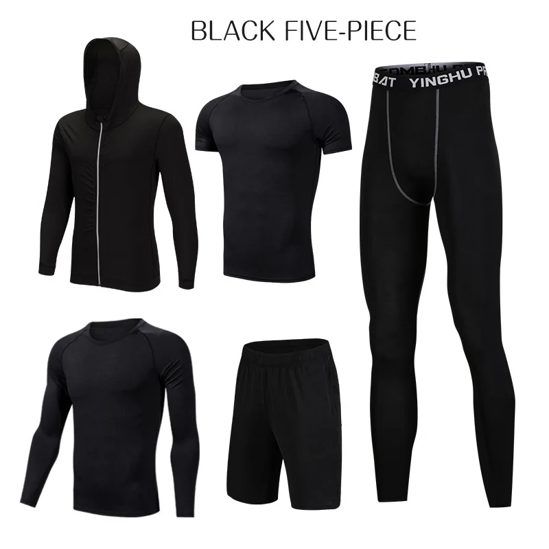Quick Dry Sports Suit Men's Running Sets Gym Fitness Clothing Compression Basketball Tights Tracksuit Jogging Running Sportswear