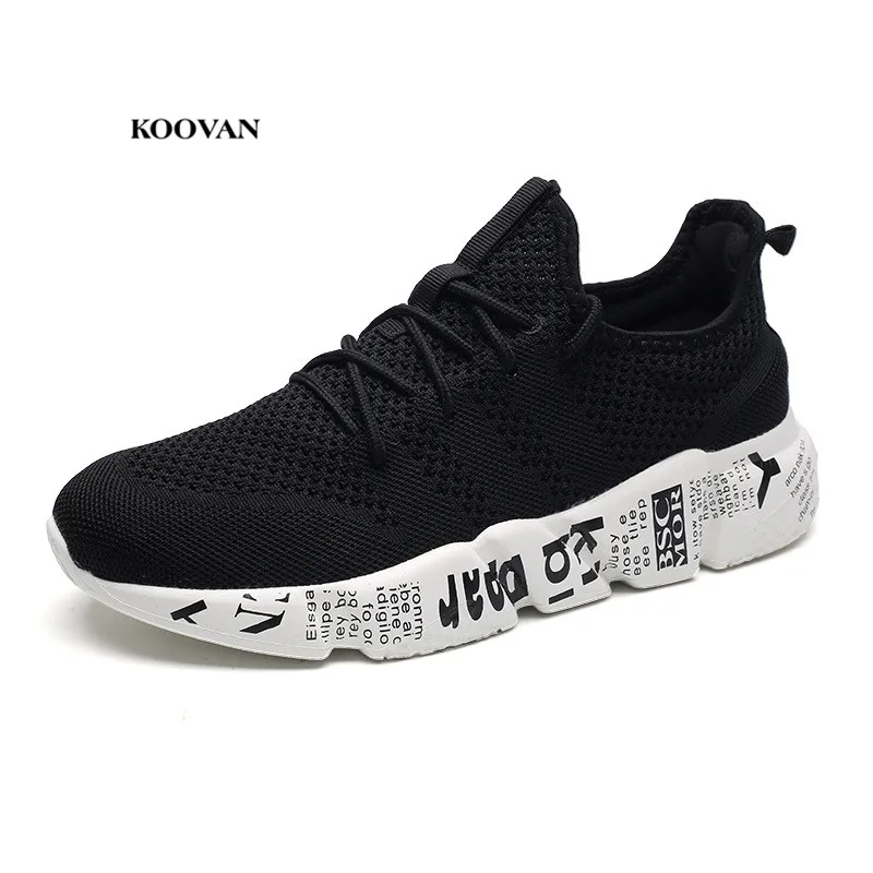 Koovan Men's Shoes Sneakers Summer 2021 Large Size 46 Breathable Casual Mesh Woven Sock Net Footwear for Men Boys | Обувь