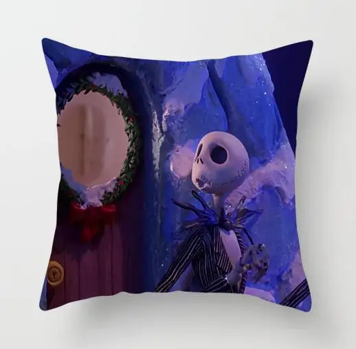 23 ZENGIA Nightmare Before Christmas Cushion cover GHOST Pillow cover Polyester Horror Throw pillows Sofa Decorative Pillow case - Color: 23