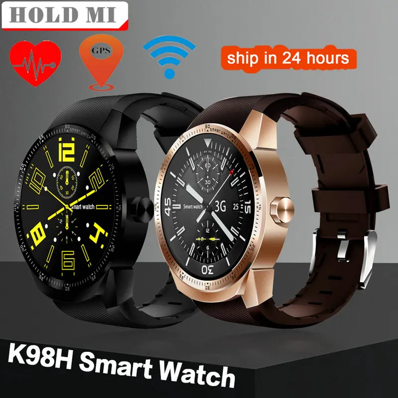 K98H 3g умные часы для мужчин Android 4,1 MTK6572A 1,2 ГГц двухъядерный 4 Гб Bluetooth gps часы для мужчин 1,3 дюймов монитор сердечного ритма шагомер