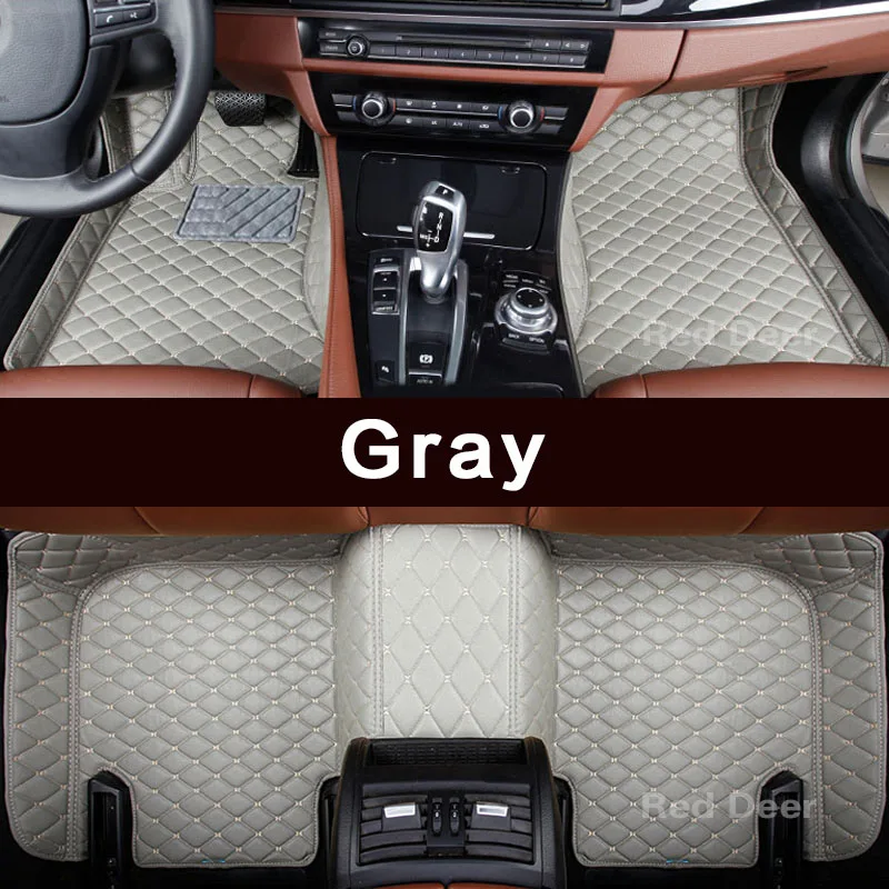 Индивидуальные автомобильный коврик для VW Volkswagen Jetta A6 Passat CC B7 B8 Golf 6 7 Tiguan Touareg Teramont Atlas Touran высокого качества - Название цвета: Серый
