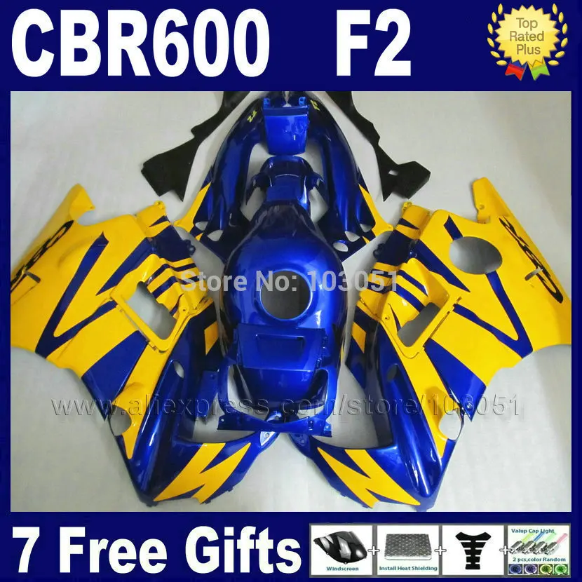 Набор обтекателей для Honda CBR600 F2 1991 1996 1994 CBR 600 92 93 F 91 94 синий желтый|fairing kit|cbr f2600 f2 |