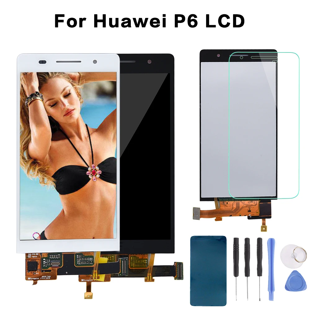 Оригинальный ЖК дисплей для Huawei P6 + сенсорный экран дигитайзер стеклянная панель
