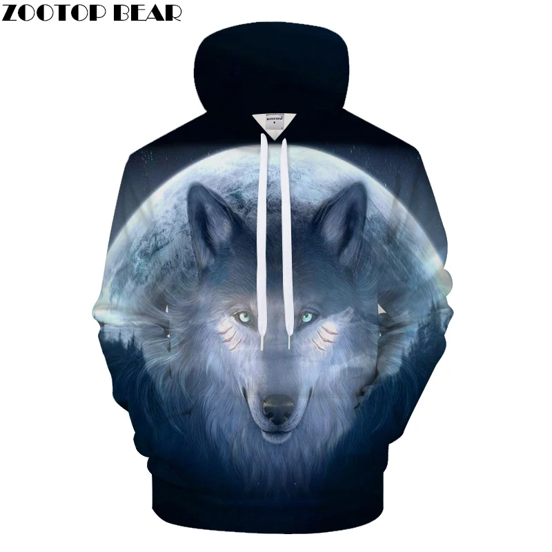 

Moon Wolf Hoodies 3D Hoody Men Women Sweatshirt Tracksuit Band Coat Streatwear Jacket Pullover Harajuku DropShip ZOOTOPBEAR