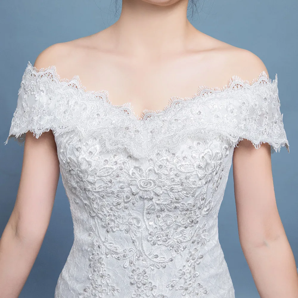 Женское свадебное платье с v образным вырезом Vivian's Bridal белое и шлейфом длиной до