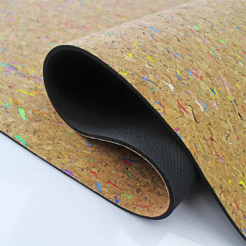 Высококачественный цветной пробковый коврик для йоги из ТПЭ 6 мм экологически