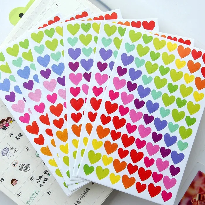Heart DIY милые каваи красочные бумажные наклейки милое Сердце Декоративные наклейки s для детей подарок Скрапбукинг Дневник украшения - Цвет: Heart