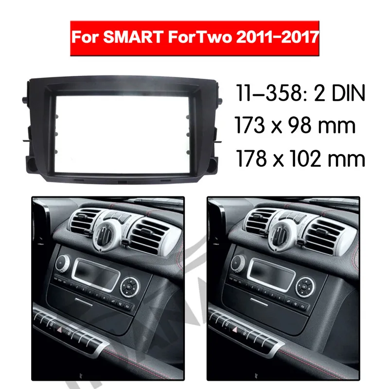 

HUANAV Car Radio stereo Fitting Kit installation adapter fascia For 2011 BENZ SMART FORTWO, 2Din Stereo Frame Audio Fascias