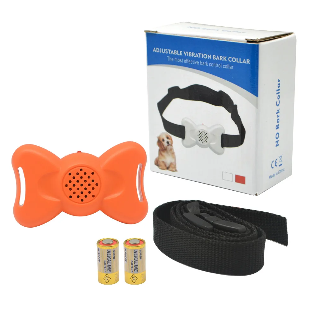 

801 Pet Dog Training Collar Electric Collar Sound And Vibration Adjustable 6 Levels Anti Bark Device Stop Bark Plastic Collar