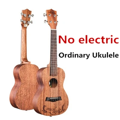 Wood ordinary Гавайские гитары укулеле, 23 дюйма, красное дерево, Мини электрическая акустическая гитара, 4 струны, Ukelele, гитара ra, установка, звукосниматель, дельфин, musjc, оцеин - Цвет: Wood ordinary