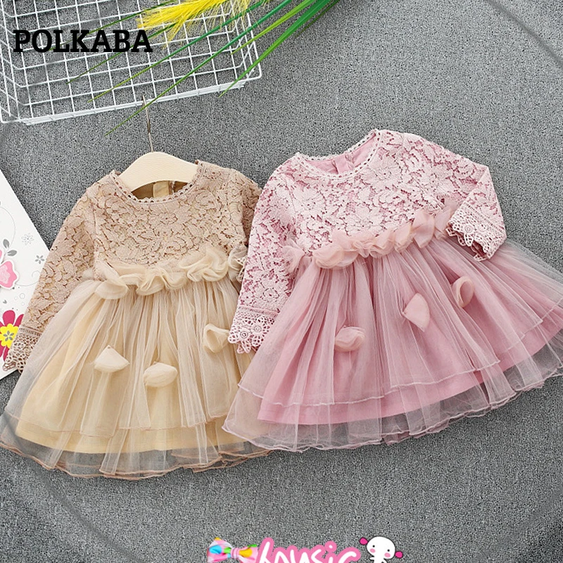 Pink Lace Girl Tulle Party Dress Toddler Baby Wedding Elegant for Kids Dresses Girls Wear | Детская одежда и обувь