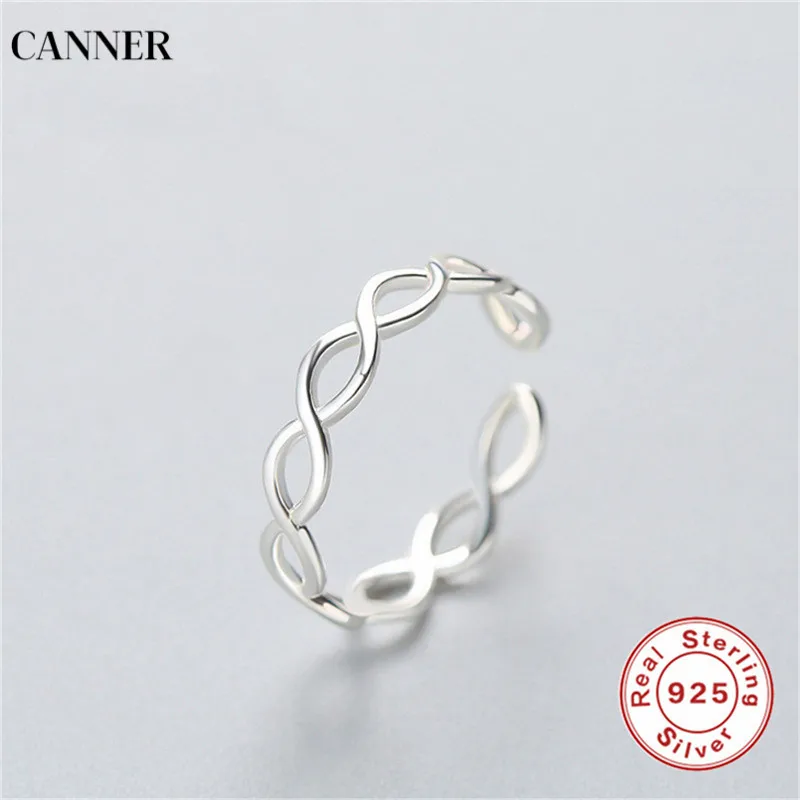 Женское 925 пробы кольцо Canner серебряное геометрическое Двухрядное минималистское