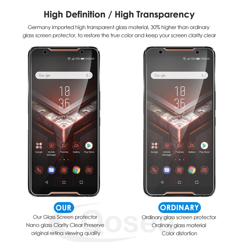10 шт закаленное стекло для ASUS ROG Phone 9H защитная пленка против царапин для ASUS ROG Phone II ZS600KL стеклянная защита экрана