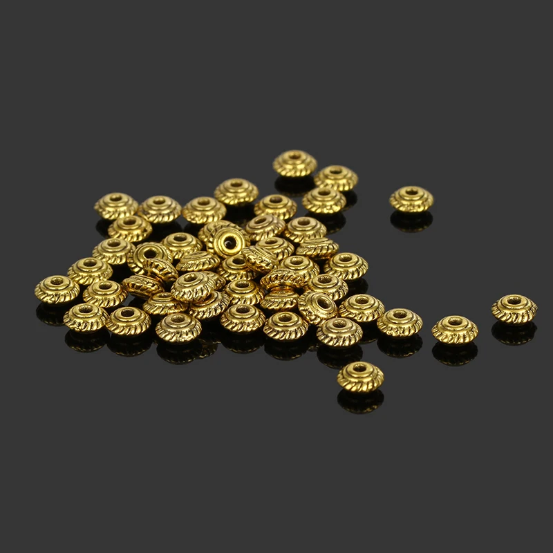 Оптовая продажа 5 мм тибетское золото c \ Цвет покрытием разделитель бисер сделай