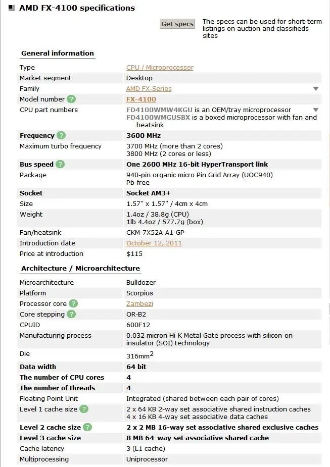 Процессор AMD FX 4100 AM3+ 3,6 GHz 8MB процессор FX серийный поцарапанный кусочки FX-4100