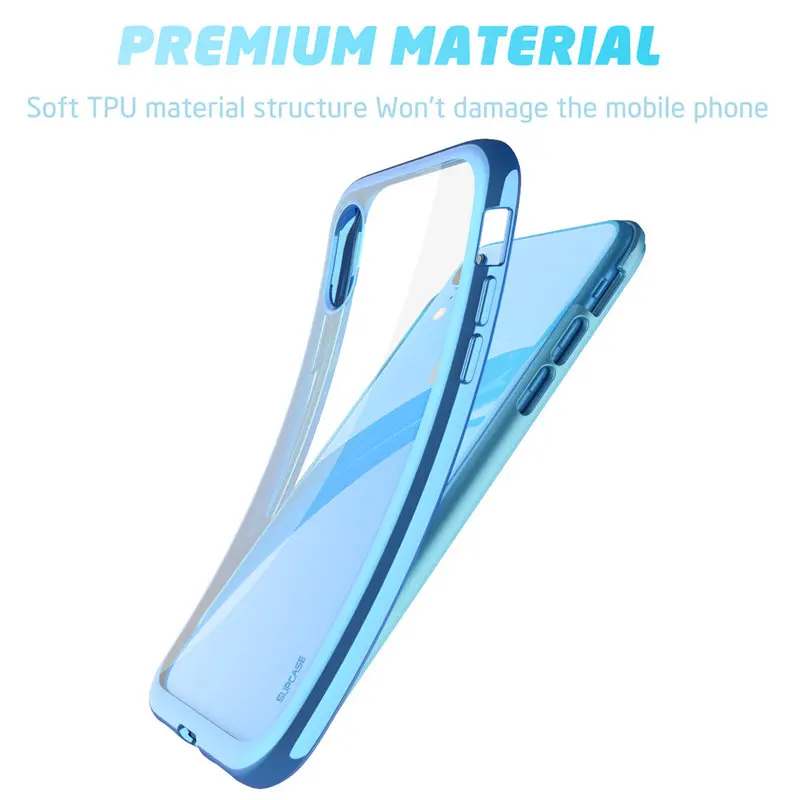 SUP чехол для iPhone XR 6,1 дюймов, чехол UB Electro, полный корпус, прозрачный, блестящий тонкий гибридный Чехол со встроенной защитной пленкой