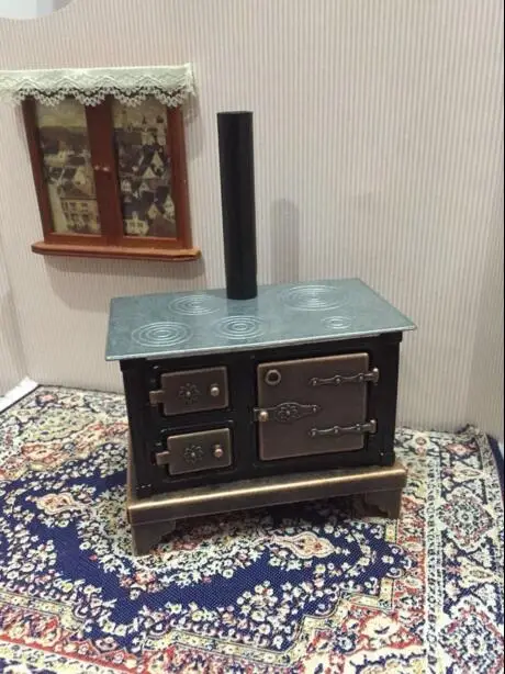 A01-X145 детский подарок игрушка 1:12 кукольный домик мини мебель миниатюрный детский сплав Черная плита 1 шт - Цвет: A