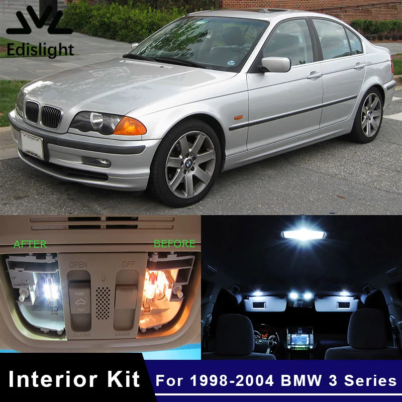 Edislight 20Pcs Canbus LED Lamp Car Bulbs Interior Package Kit For 1998-2004 BMW 3 Series E46 Map Dome Trunk Door Plate Light | Автомобили