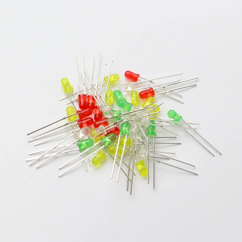 100 шт. универсальный набор светодиодных диодов разных цветов красный белый