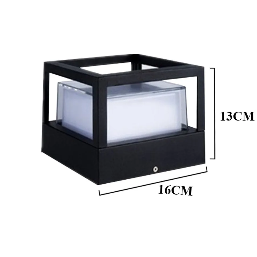 12W Square No Cover Thrisdar наружная садовая Колонка газон свет 12 Вт Водонепроницаемый Ландшафтный для внутреннего двора колонна фонарь на столб Вилла балкон забор столб лампа - Испускаемый цвет: 12W Square No Cover