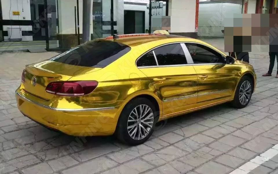 Автомобильный Стайлинг хромированная Золотая Автомобильная виниловая пленка
