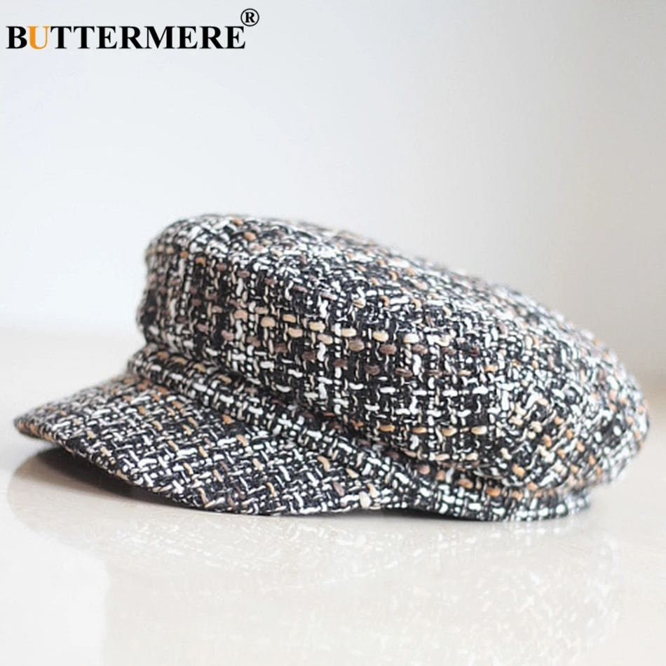 camel cap BUTTERMERE красная Кепка s Newsboy винтажная плоская кепка береты Женская клетчатая Повседневная шапка художника Женские клетчатые осенне-зимние художественные шапки - Цвет: camel cap