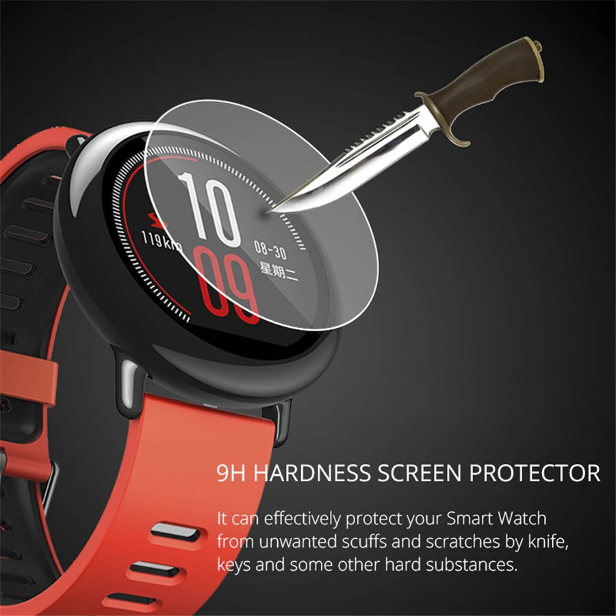 Пленка из закаленного стекла для Amazfit Xiaomi Huami защита экрана 9H пленка HD ремешок