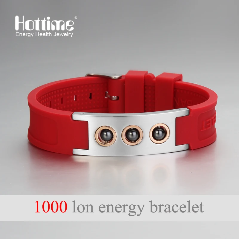 Hottime многоцветный Мощность 1000 ионов спорта Титан Сталь браслет на запястье