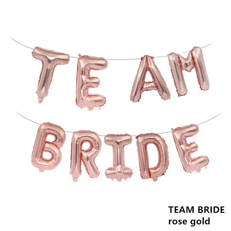 Team bride rosegold Свадебные украшения с буквенным фольгой шар Mr Mrs свадебный душ Команда Невесты быть воздушный шар Декор курица вечерние принадлежности для вечеринки-девичника - Цвет: Team bride rosegold