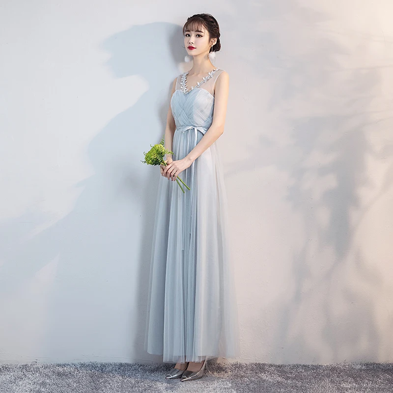 Женские Платья для подружек невесты с v образным вырезом синие серые вечерние