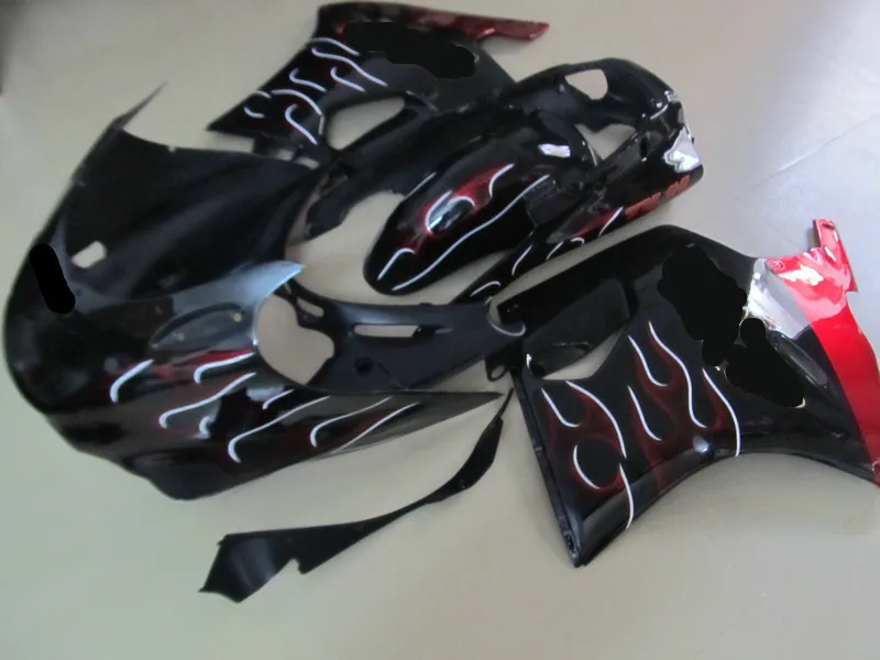 ABS Fairing kit for KAWASAKI Ninja ZZR1100D 93 00 01 03 ZZR 1100 ZX11 1993 2001 2003 Flames red black Fairings set+Gifts KW01 | Автомобили