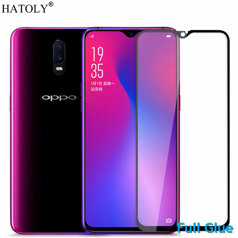 Pegamento total de vidrio templado para OPPO F9 F9 Pro Protector de pantalla para OPPO F9 A7X de la cubierta completa OPPO F9 CPH1828 Film a prueba de polvo HATOLY-0