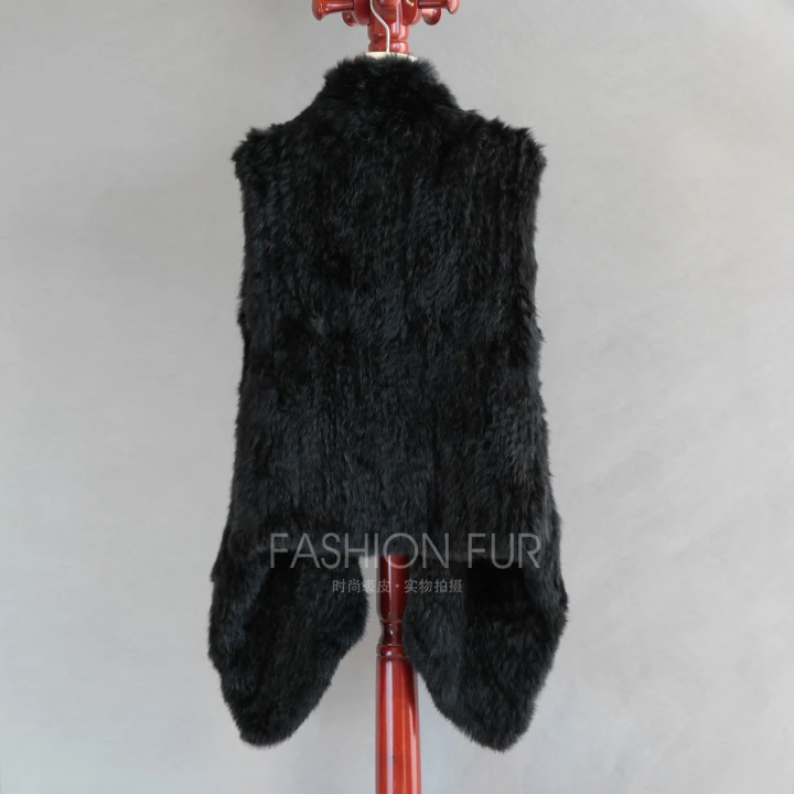FXFURS натуральный трикотажный кроликовый мех жилет ручной работы меховой жилет кардиган меховой жилет женский модный мех пальто