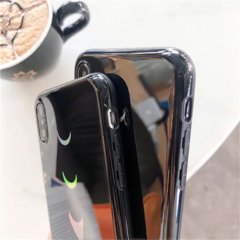 Красочный лазер Лунное Затмение чехол для телефона iphone XS Max XR блестящие Мягкий