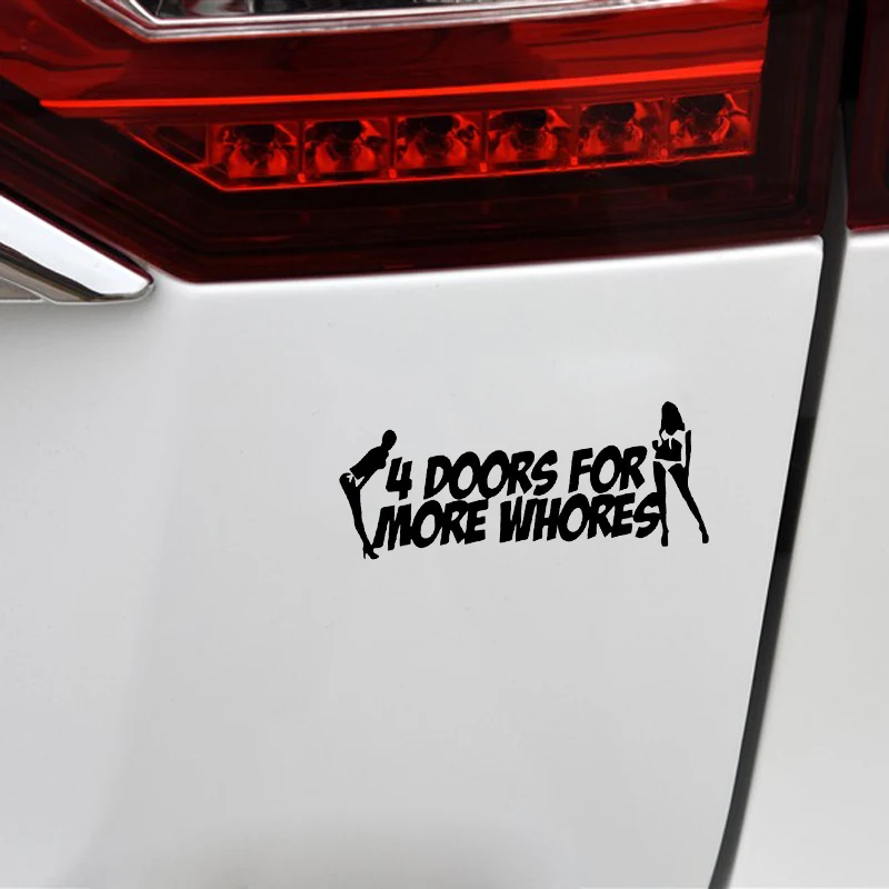 

YJZT 16.7X6.5CM 4 DOORS FOR MORE Car Sticker Decal Vinyl Jdm Black/Silver C26-0153