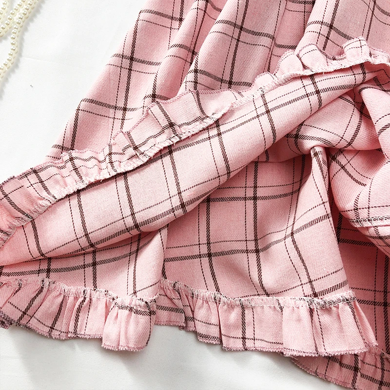 SINGRAIN женское платье в клетку без рукавов летнее элегантное офисное хлопковое