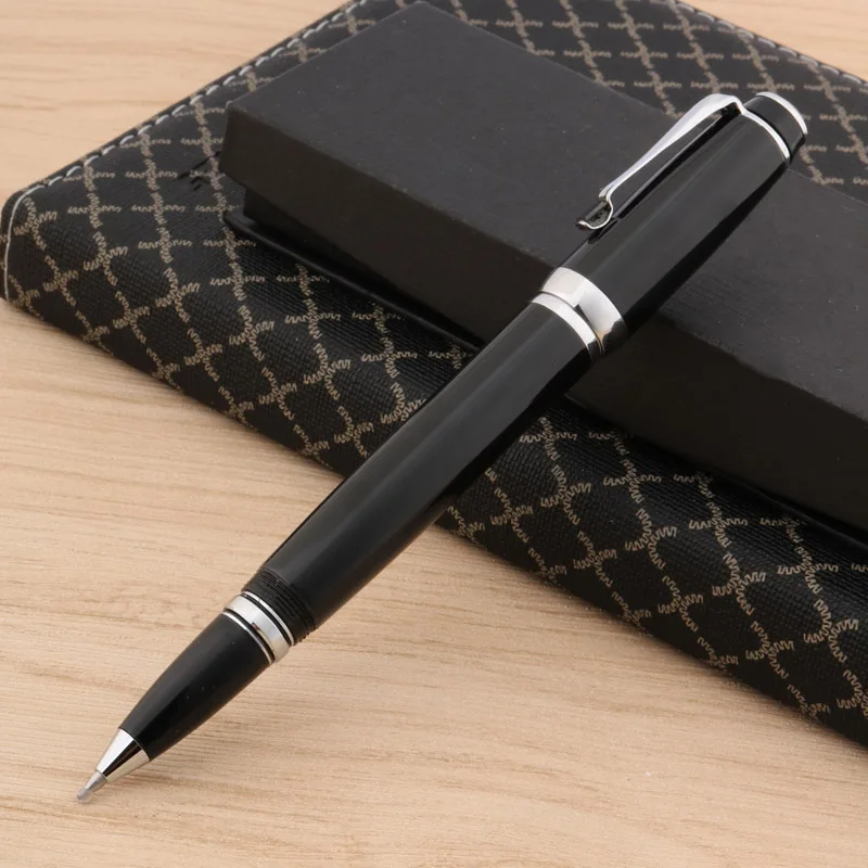 Black diamonds twisted black office writing silver Trim ROLLERball PEN Spin Metal Signature  ink Pens Stationery Office images - 6