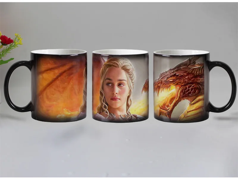 Термочувствительные кофейные кружки The mother of dragon керамические меняющие цвет