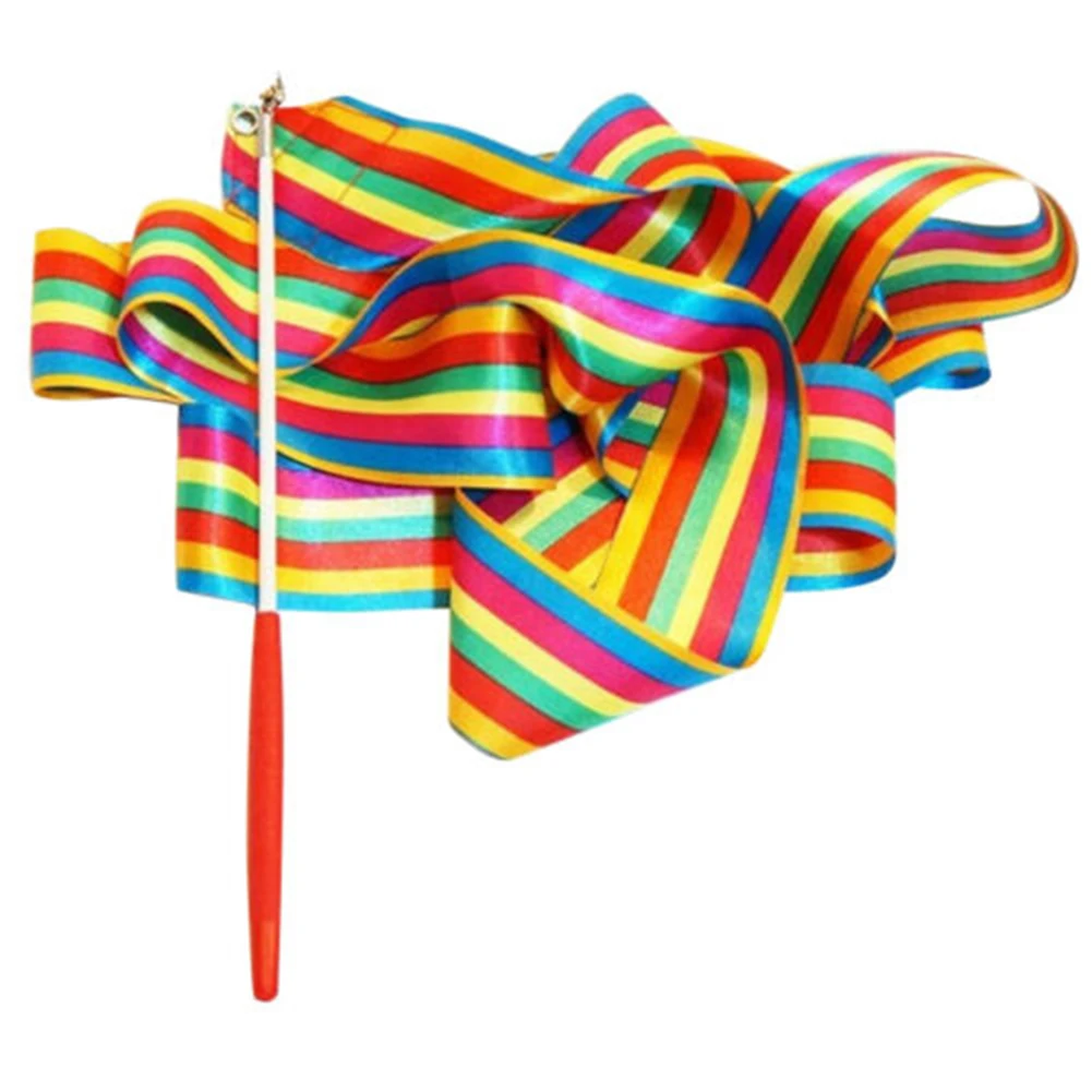 Лента для ритмических танцев 4 м цветная гимнастическая балетная палочка