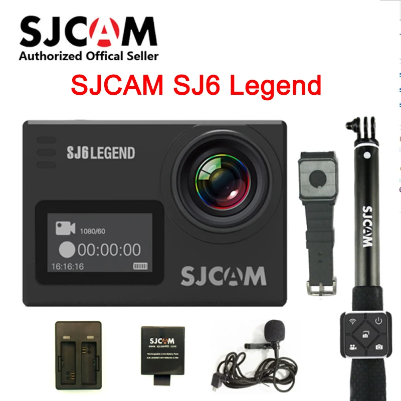 SJCAM SJ6 Legend 2' сенсорный экран дистанционного действия шлем Спорт DV камера водонепроницаемый 4K 24FPS NTK96660 RAW w/передний экран