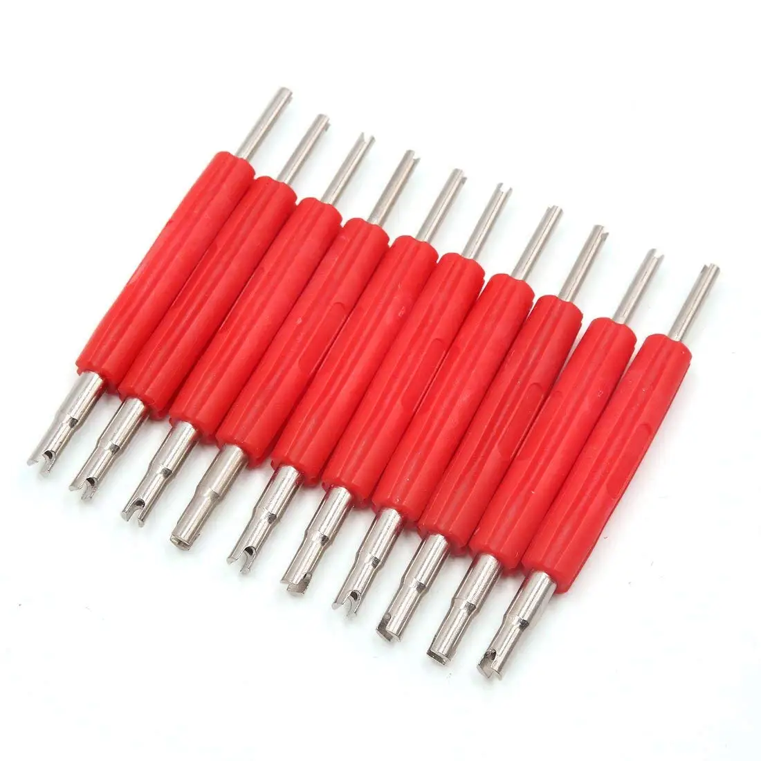 Uxcell a17040700ux0074 10 шт. 2 отверстия для удаления сердцевины большой и Satandard клапан инструмент для ремонта шин для автомобиля, 10 упаковок