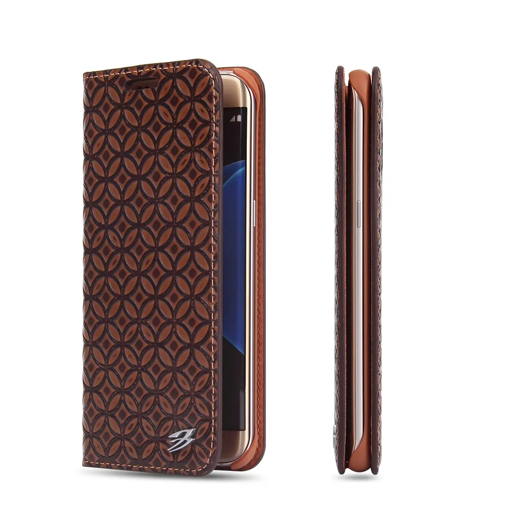 Чехол-книжка Fierre Shann из натуральной воловьей кожи для iPhone X, Xs, 6, 6s Plus, 7, 8 Plus, для samsung Galaxy S8, S8 Plus, чехол-подставка