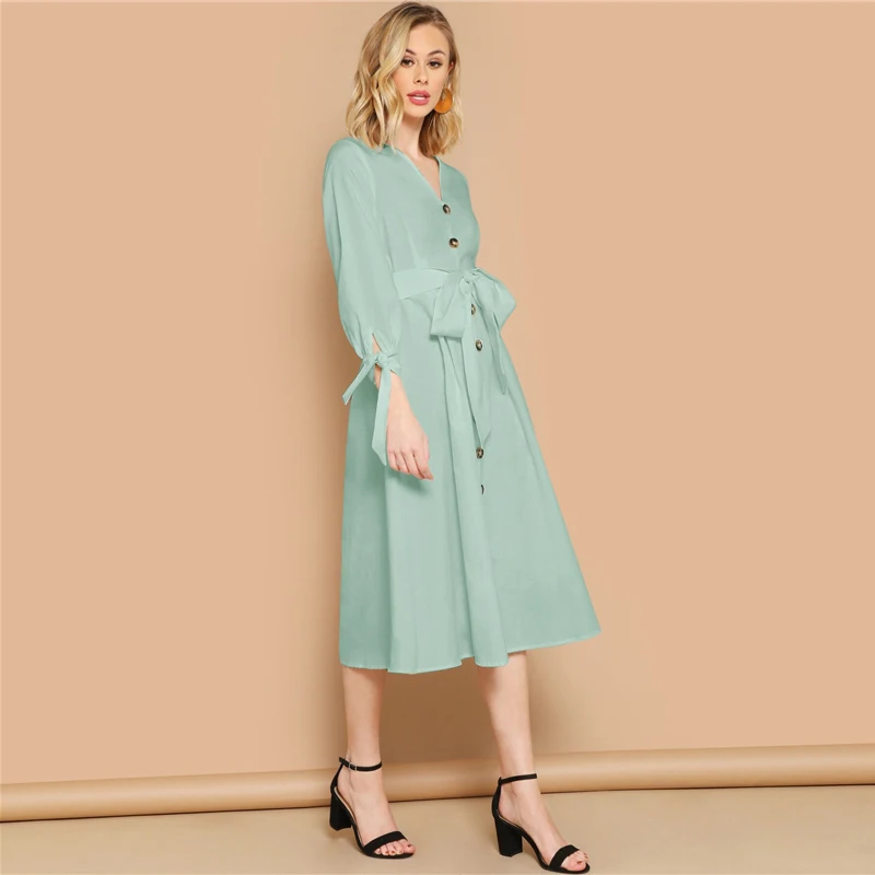 SHEIN Платье С Узлом На Манжетах И Поясом Бохо Цветочные Летние Платья Без Рукавов Женские Элегантные Платья