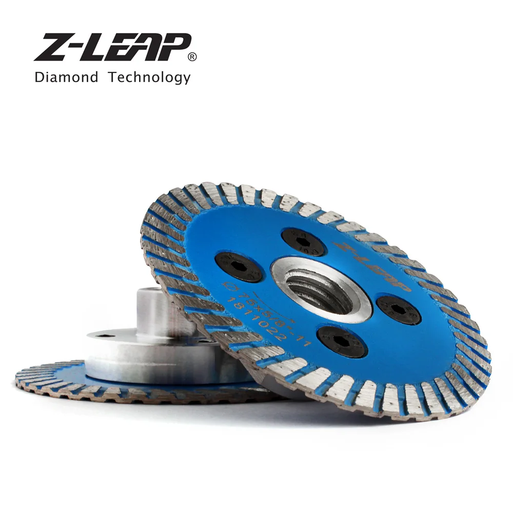 Фото Z-LEAP Алмазный мини турбо режущий диск 75 мм со съемным фланцем M14 5/8-11 Алмазная резьба дисковая пила для камня гранита №5