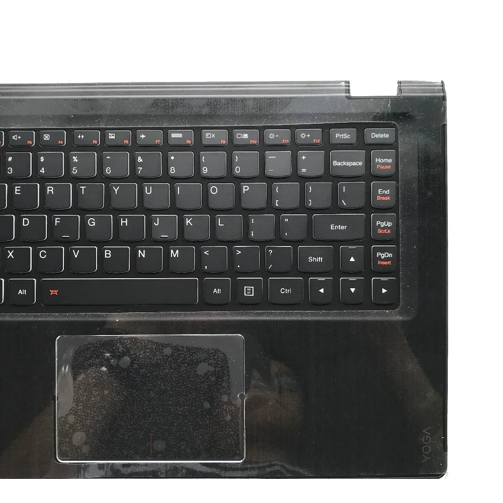 5CB0H35619 For Lenovo Yoga 3 1470 TOP COVER Laptop Keyboard Palmrest Cover US Layout with Touchpad Backliting keyboard black | Компьютеры